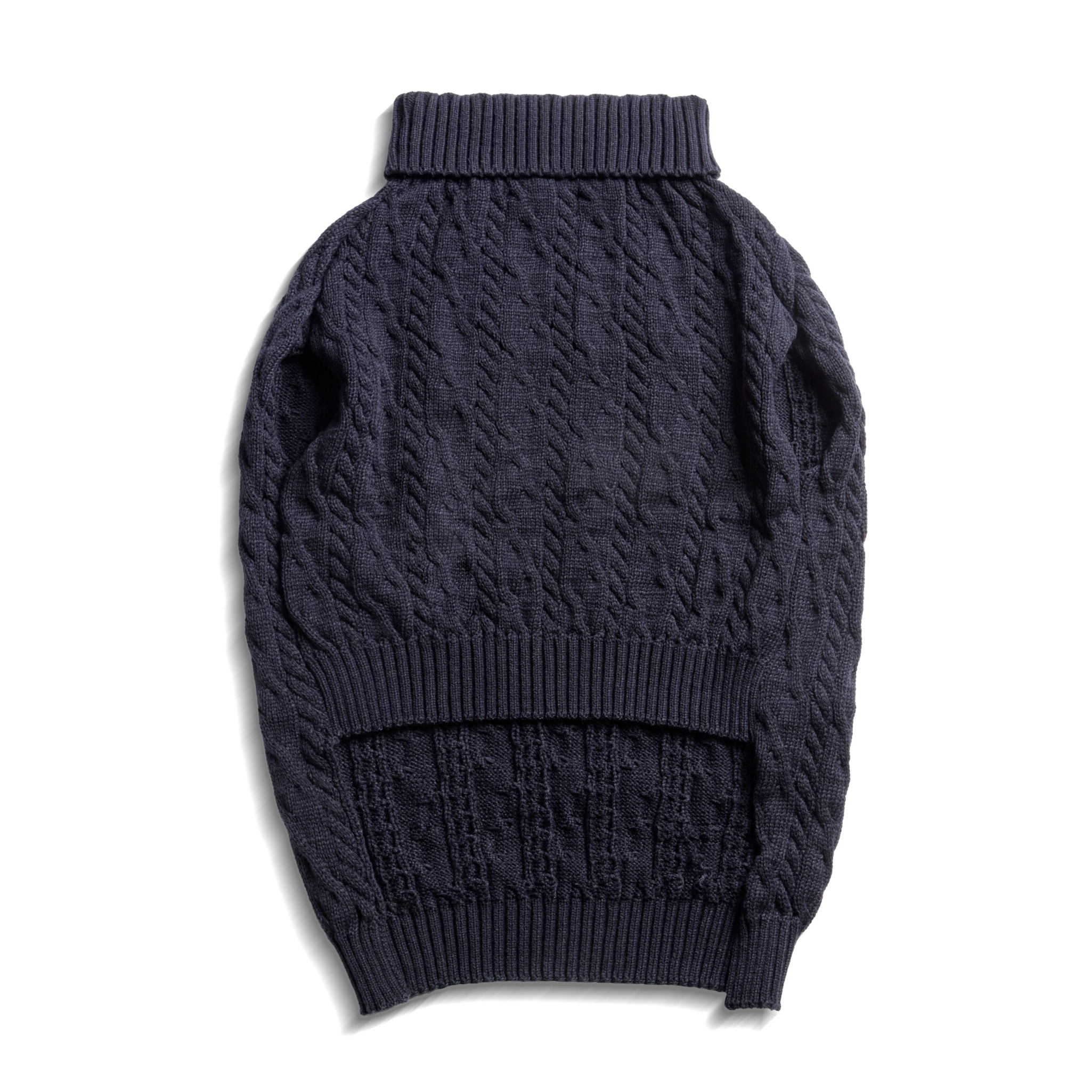 Cable Knit Dog Sweater - Navy - Image 2