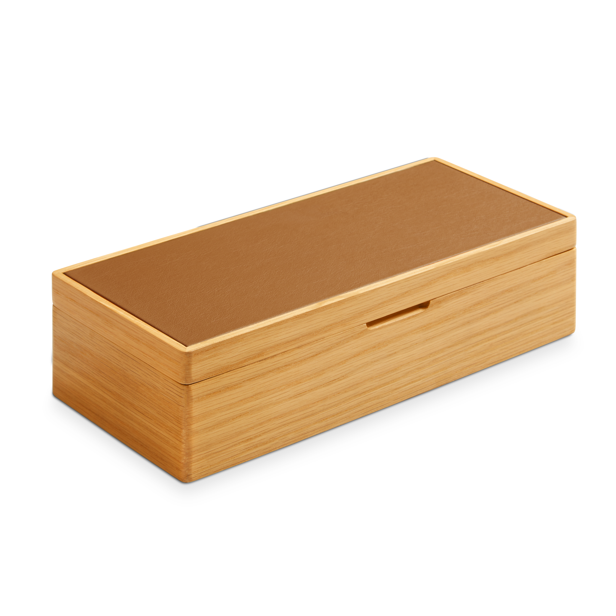 4 Slot Watch Collector's Box - Oak / Tan - Image 3