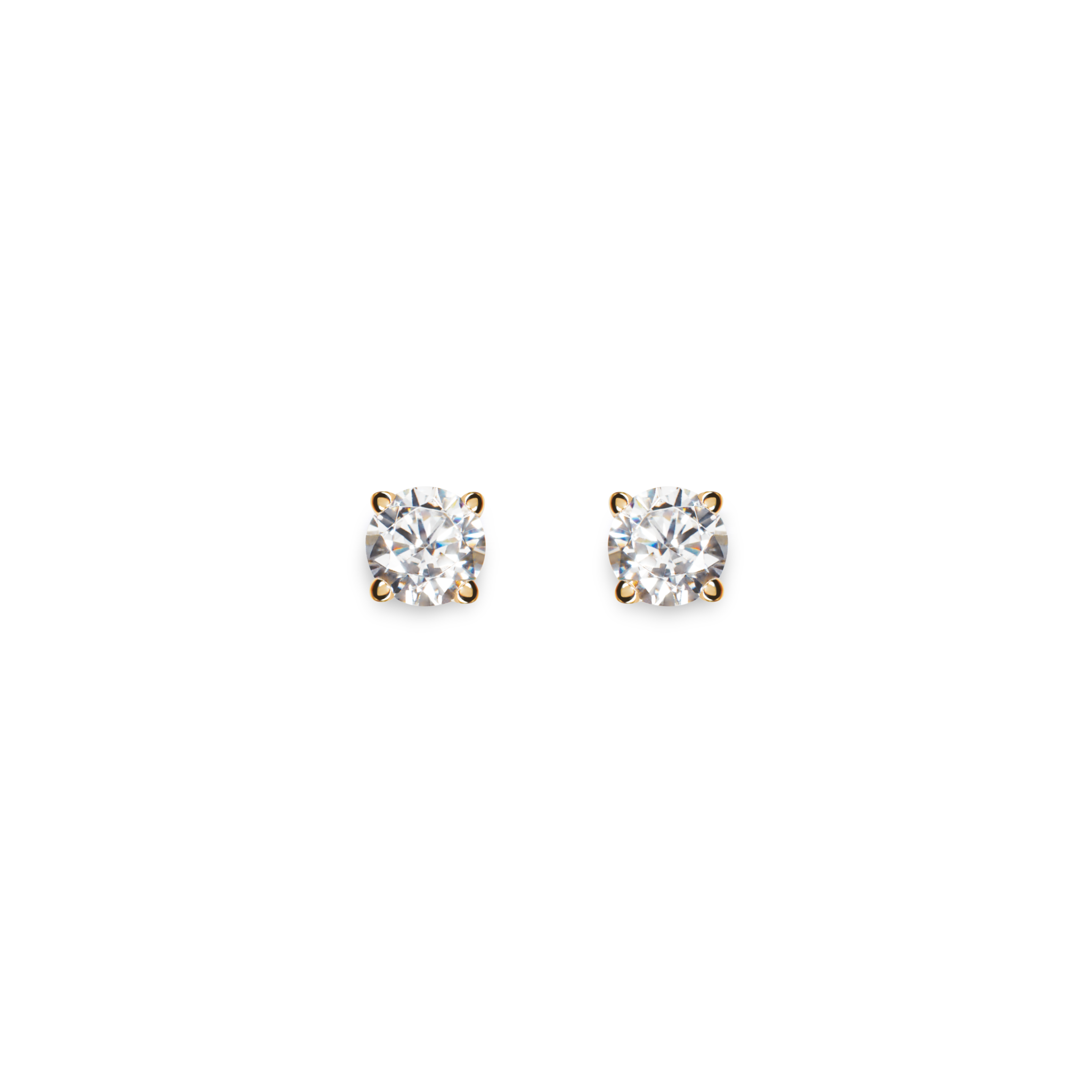 1/2 Carat Round Diamond Studs - Yellow Gold - Image 2