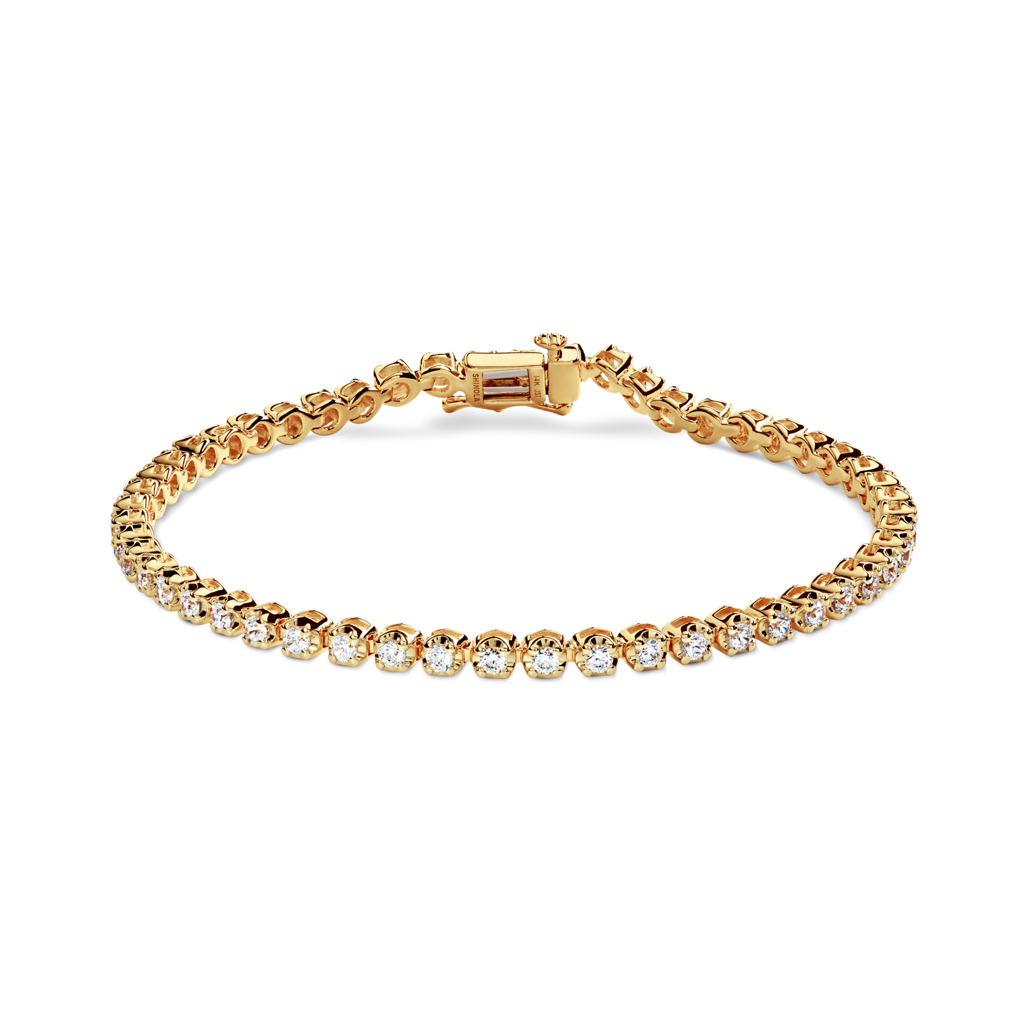 1.84 Carat 6.5 Diamond Tennis Bracelet - Yellow Gold - Image 2