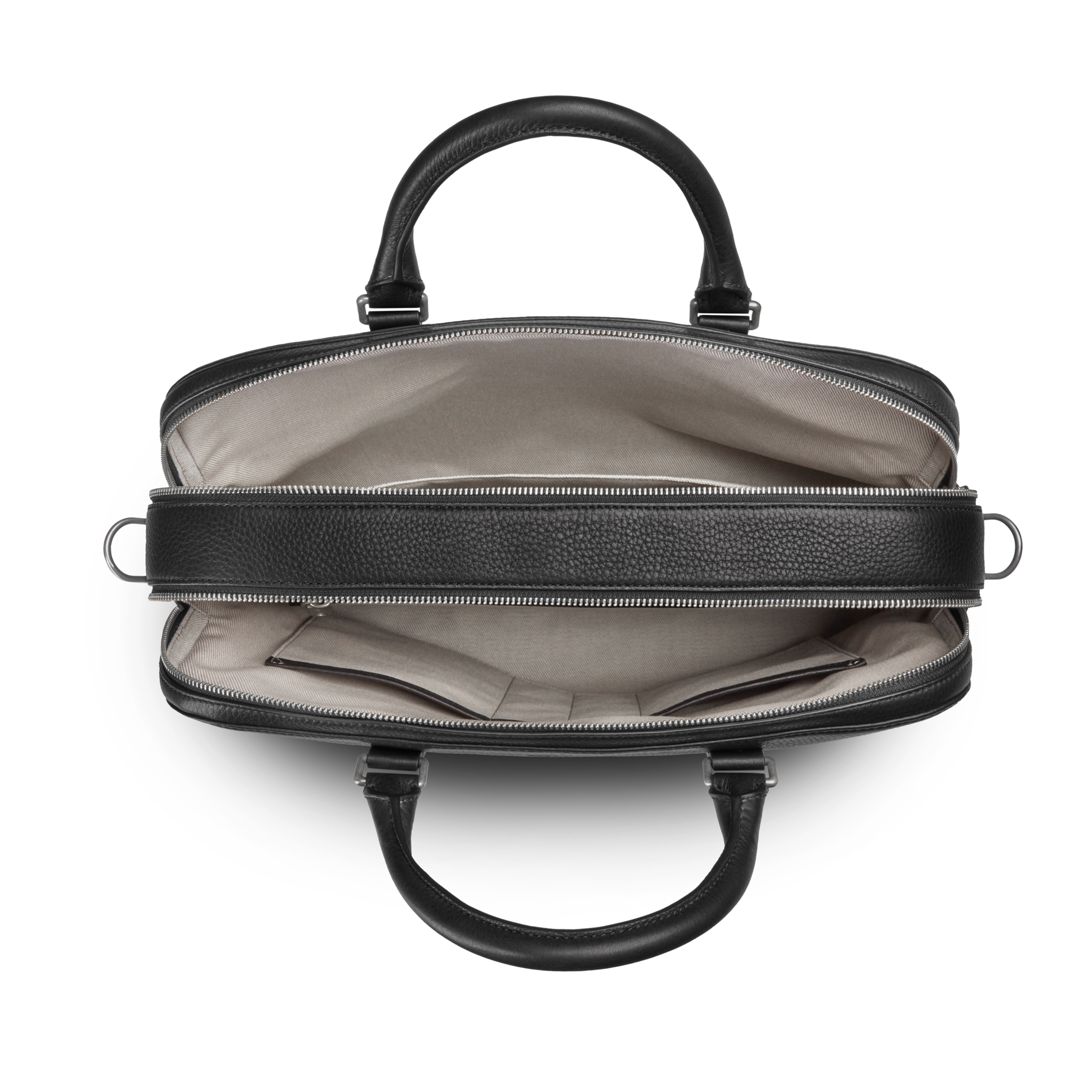 Double Zip Briefcase - Black - Image 4
