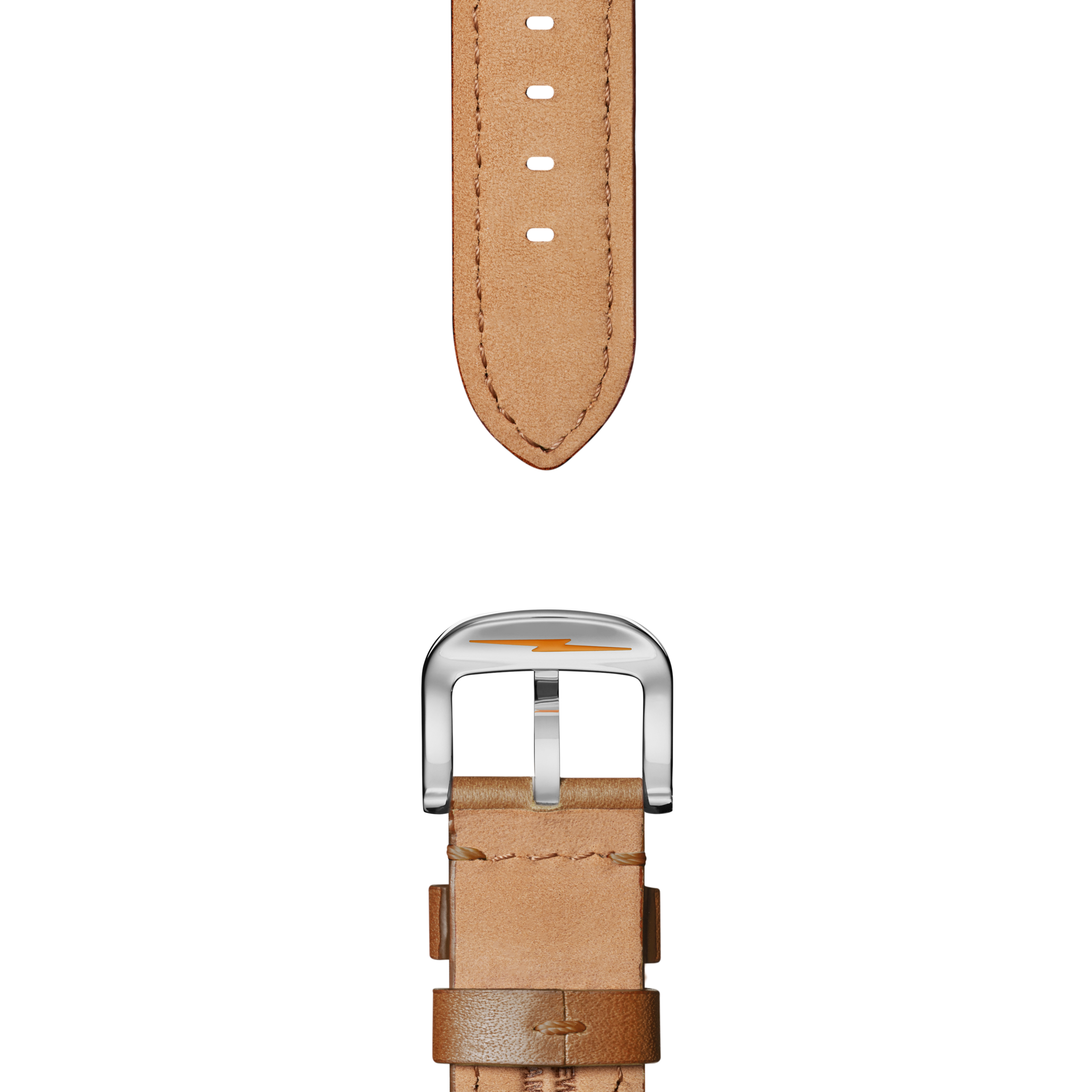 22mm Tan Leather Watch Strap - Tan - Image 2