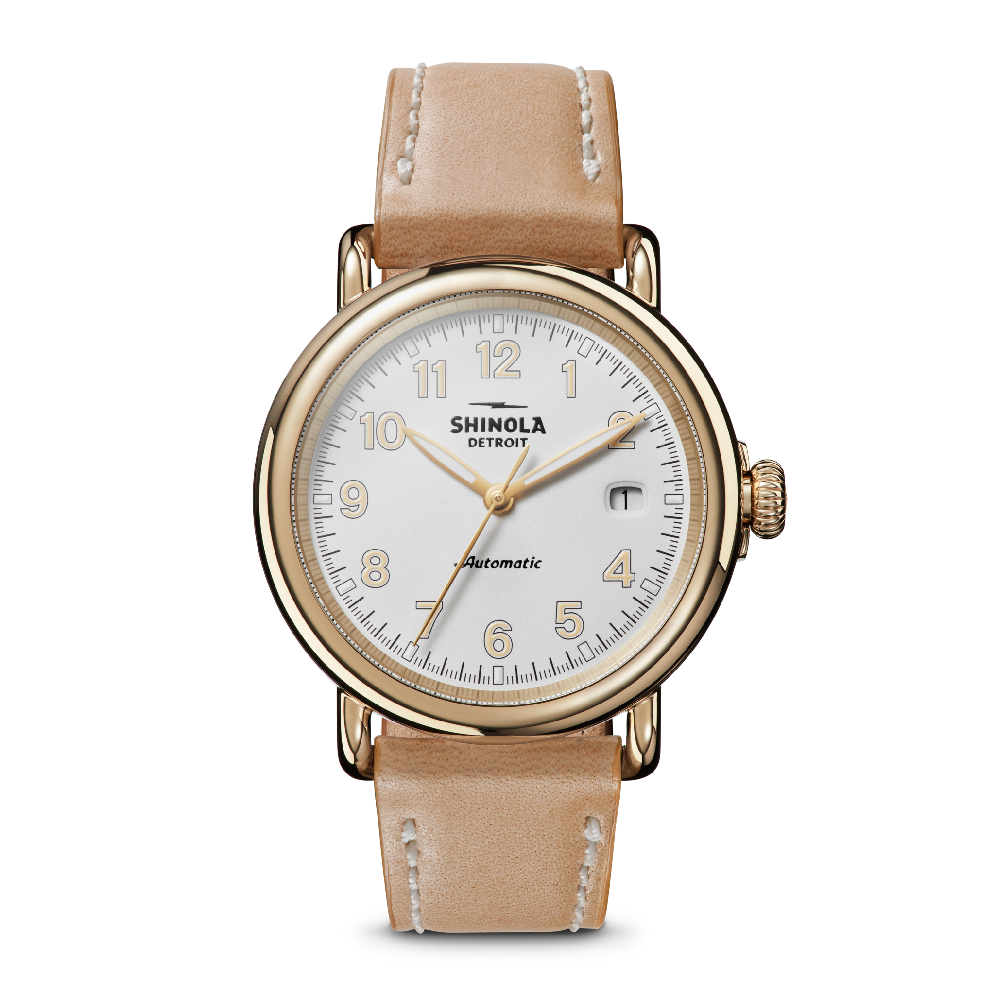 Runwell Automatic Watch - Natural Leather Strap