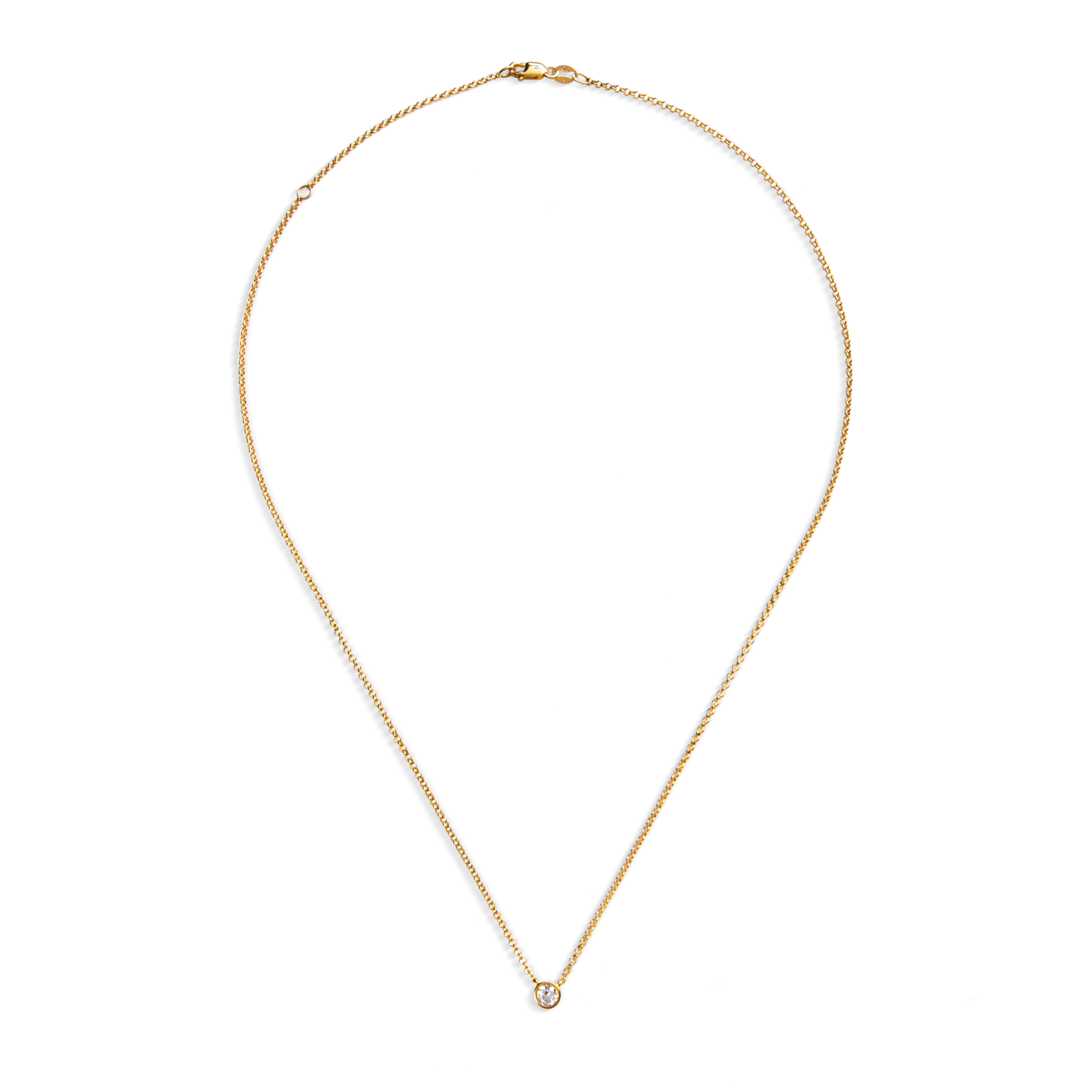1/4 Carat Round Diamond Necklace - Yellow Gold - Image 3