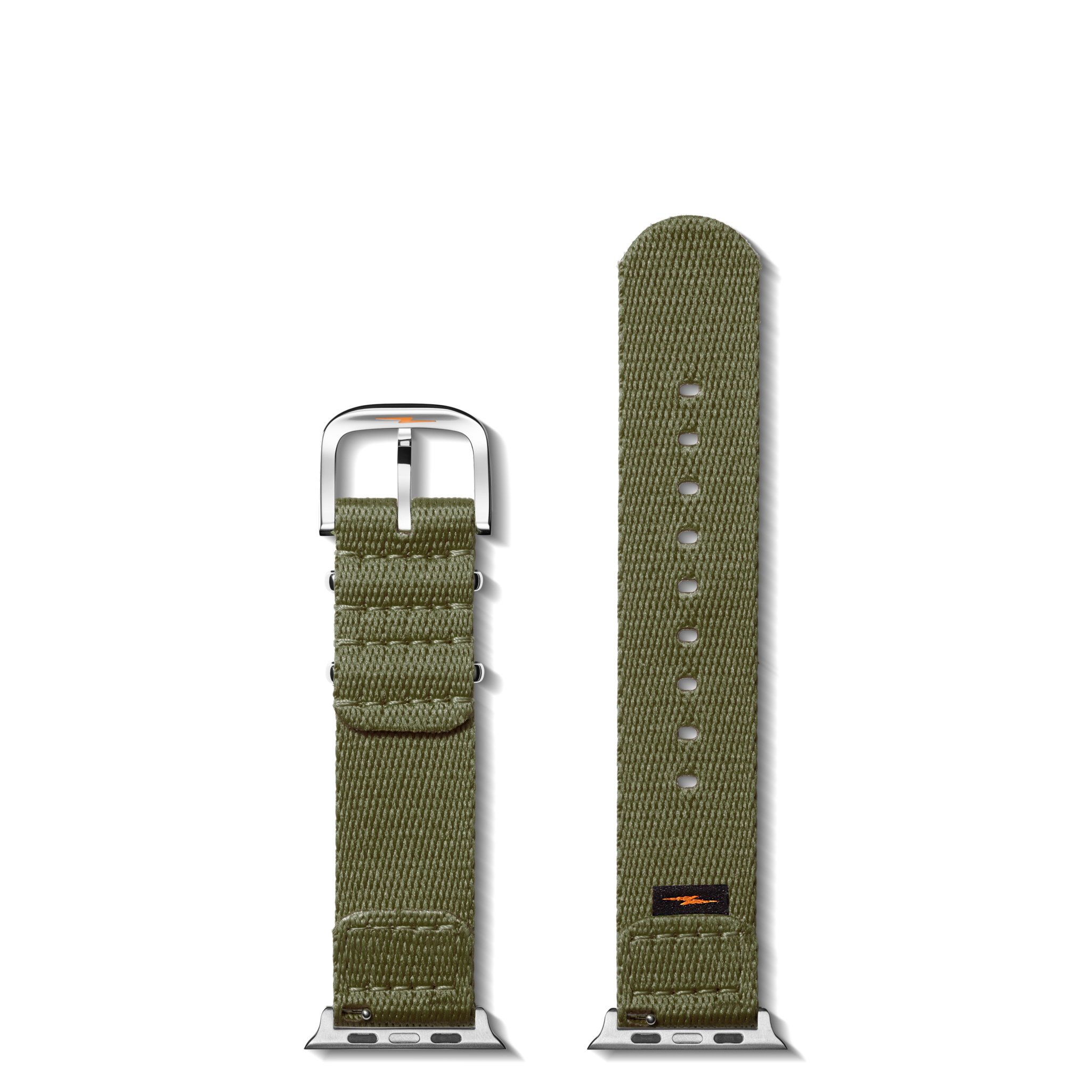 20mm Khaki Split Nylon Apple Watch Strap - Khaki - Image 2