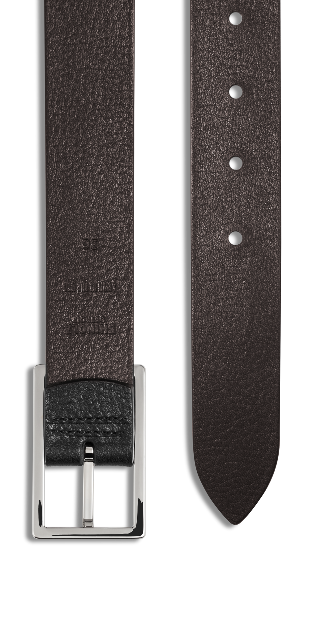 1 1/4 Reversible Rectangle Buckle Belt - Black - Image 3