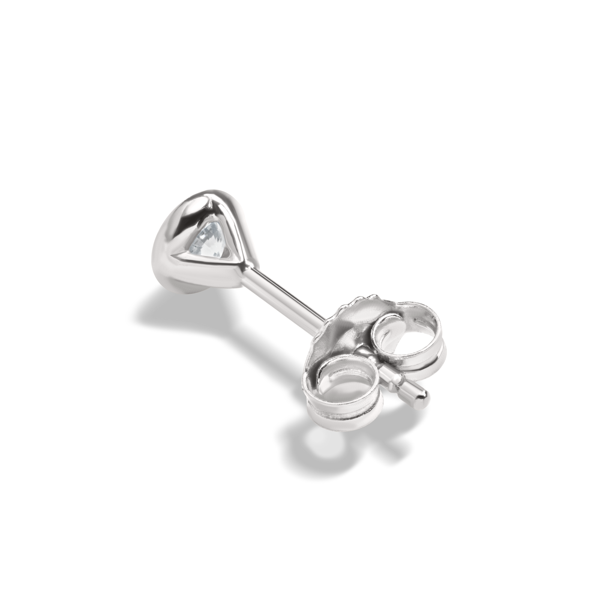 1/4 Carat Round Diamond Bezel Studs - White Gold - Image 5