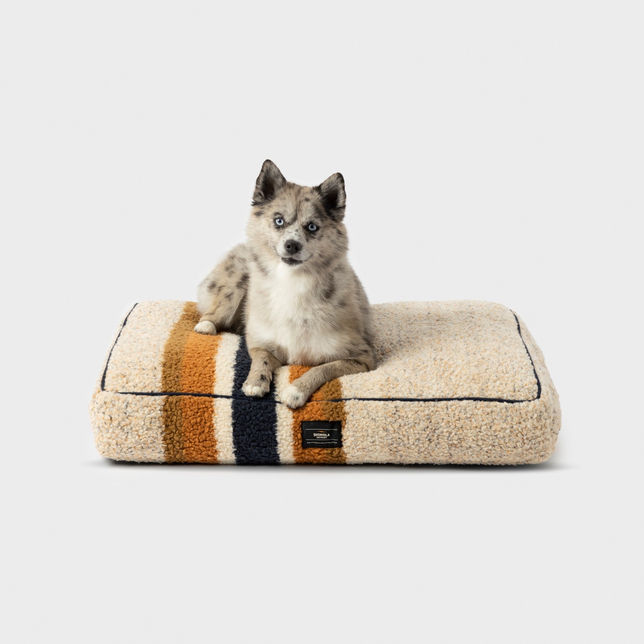 Napper Pillow Dog Bed - Stripe Oat - Image 2