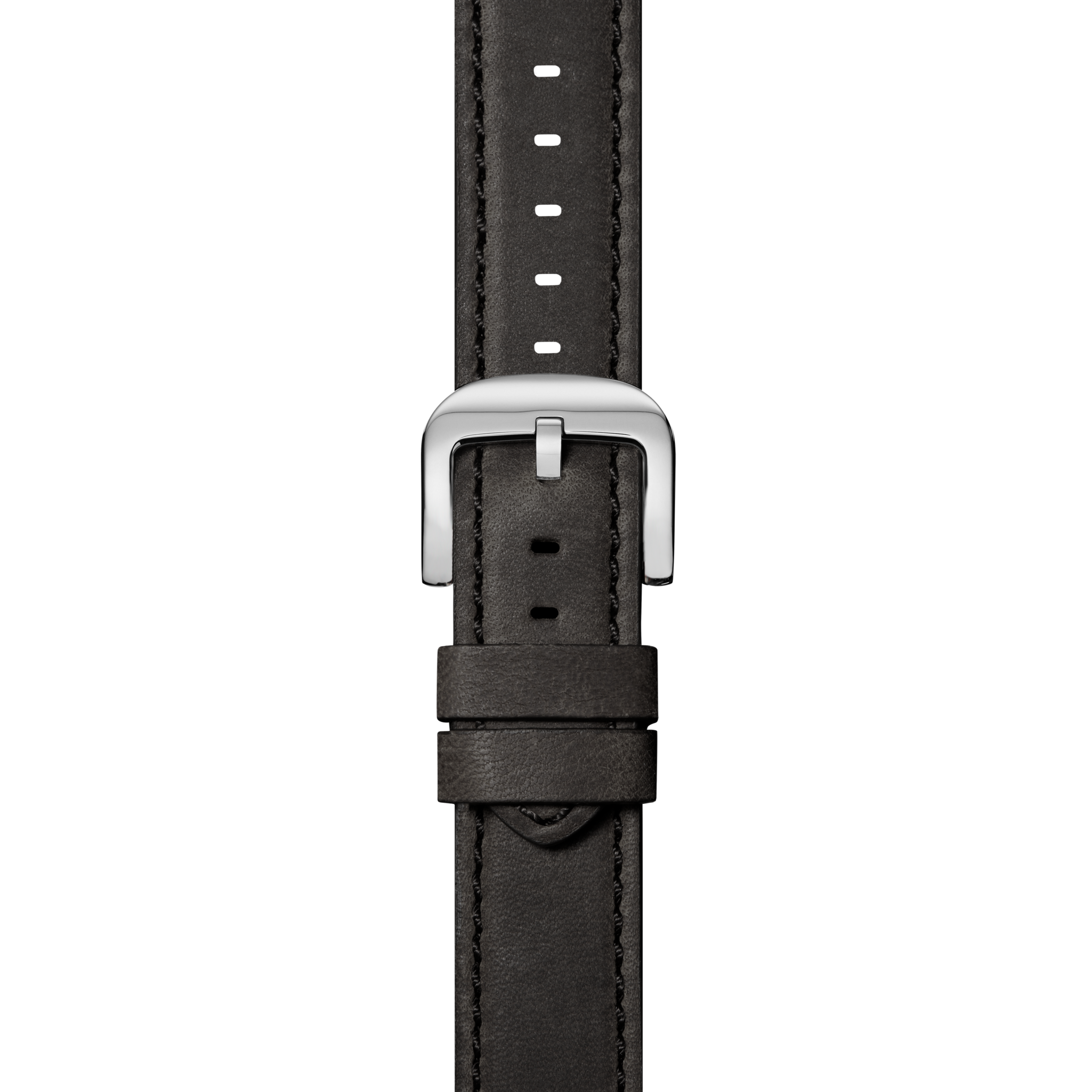 24mm Grizzly Black Leather Watch Strap - Grizzly Black