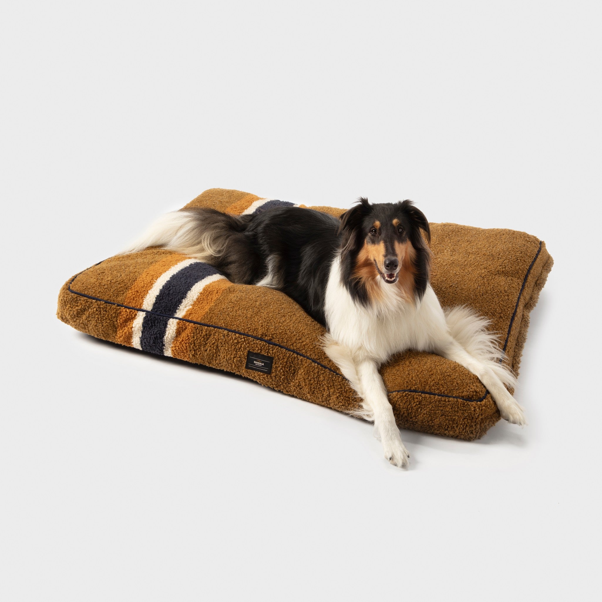 Napper Pillow Dog Bed - Stripe Brown - Image 3