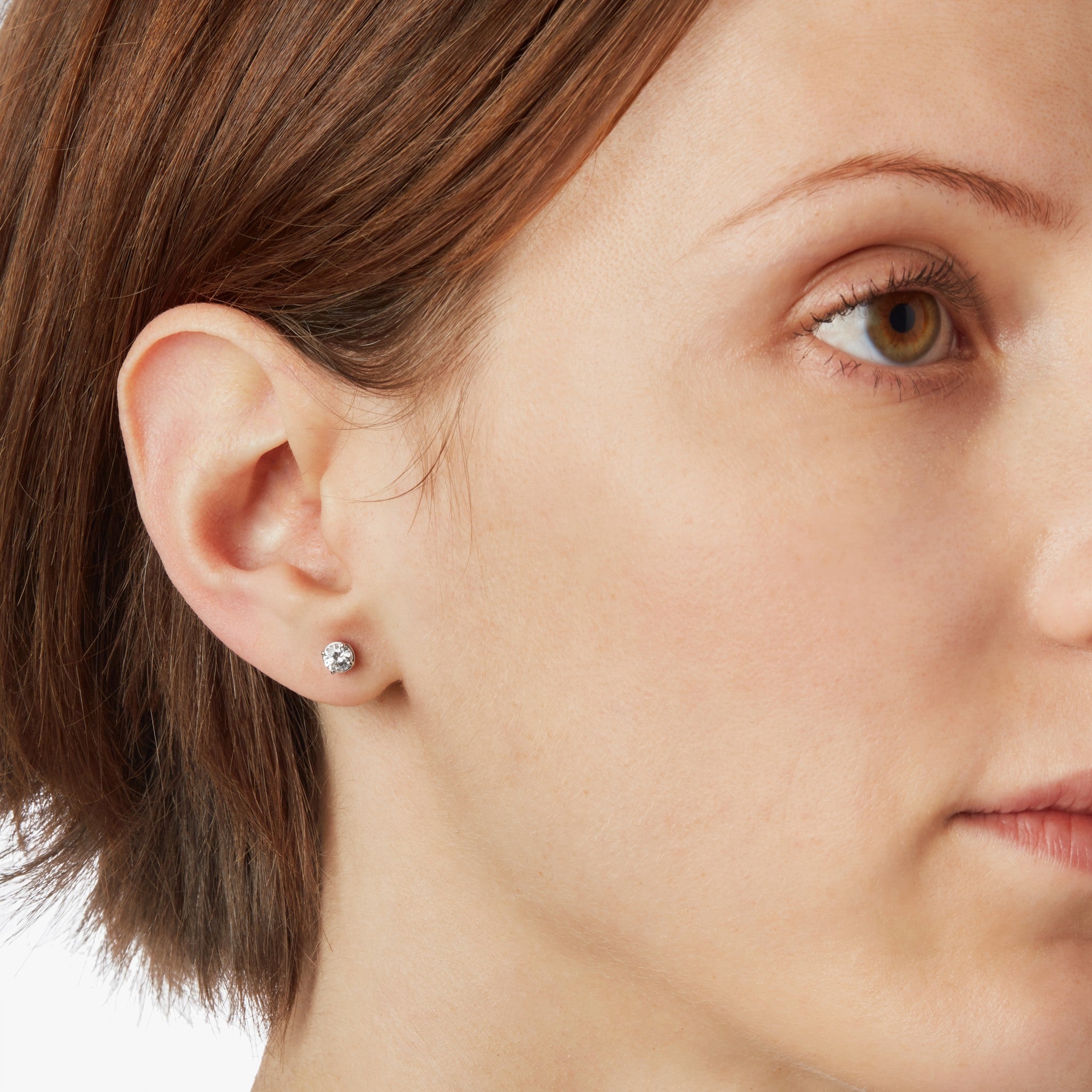 1 Carat Round Diamond Studs - White Gold - Image 5