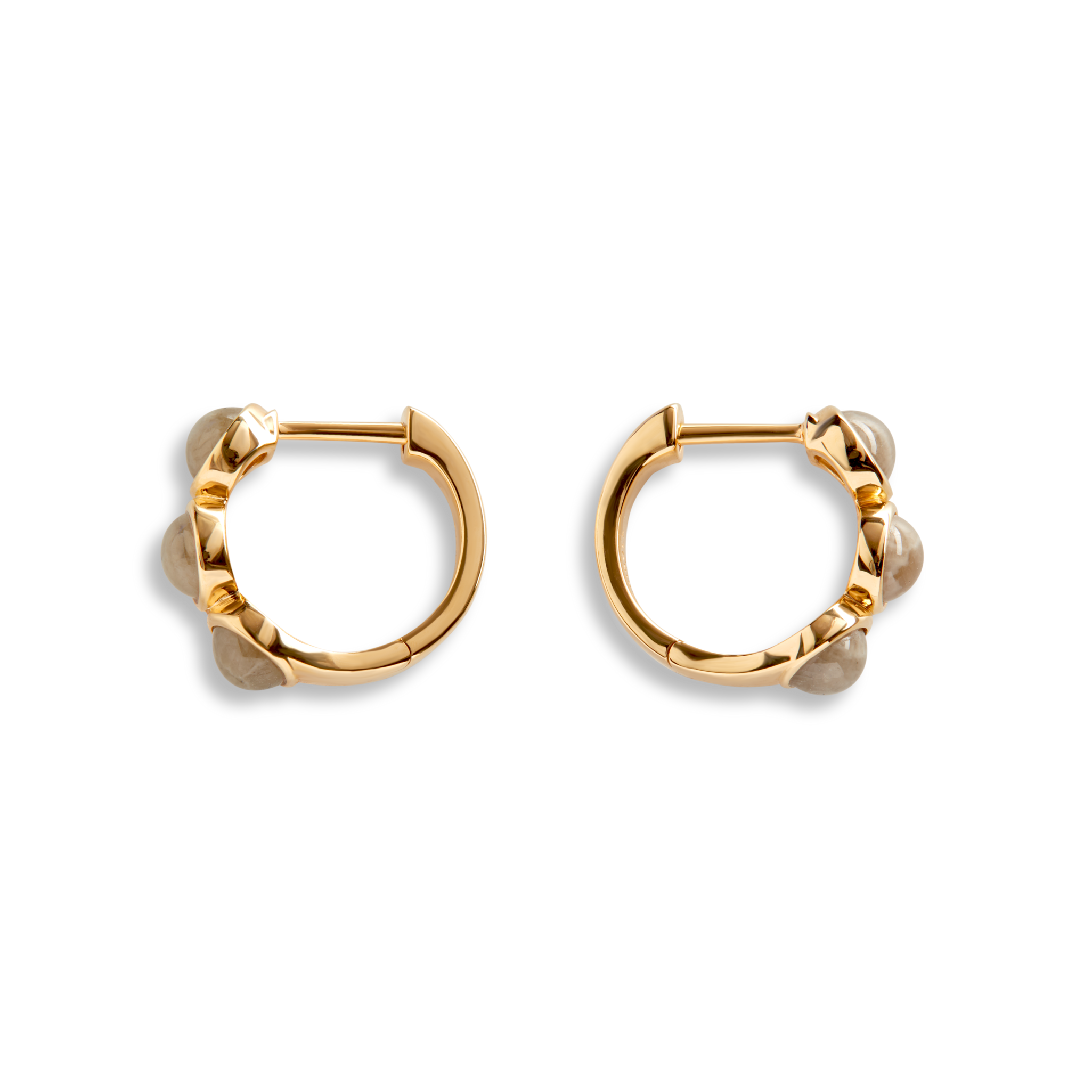 3 Bead Petoskey Huggie Earrings - Image 2