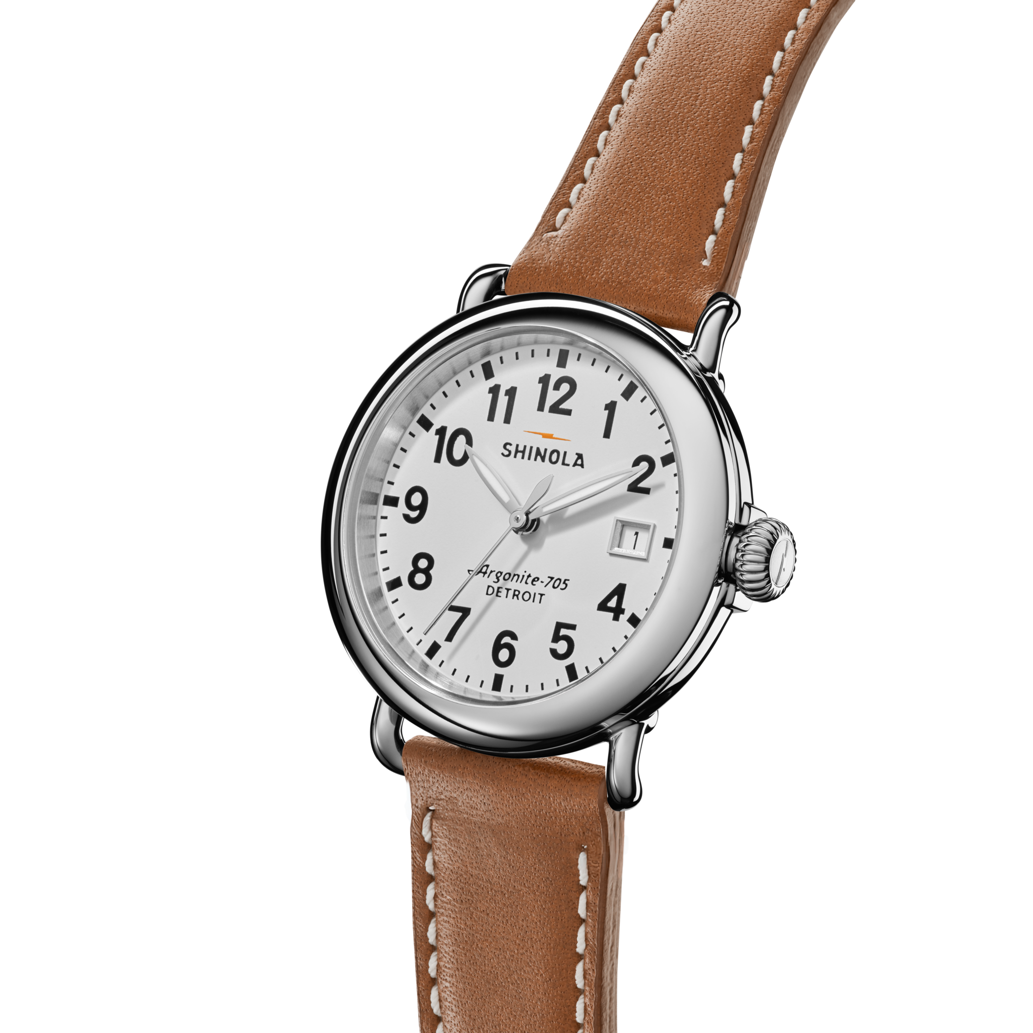 Runwell Watch - White Tan Leather Strap - Image 2