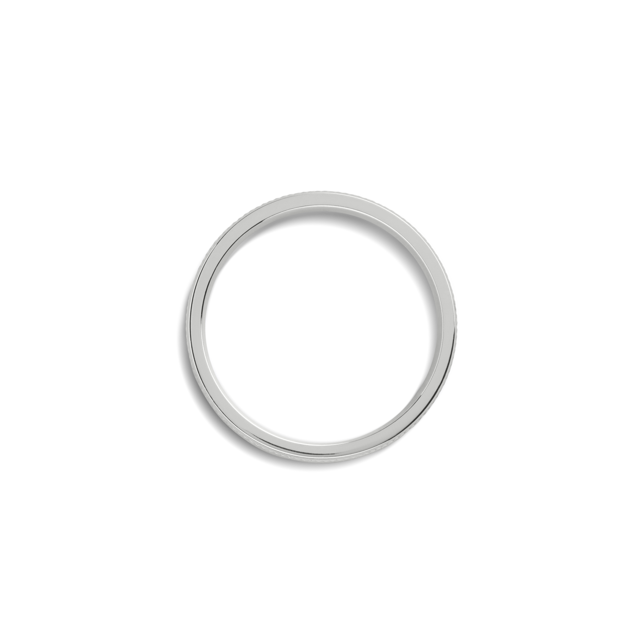 4mm Diagonal Textured White Gold Band - Image 2