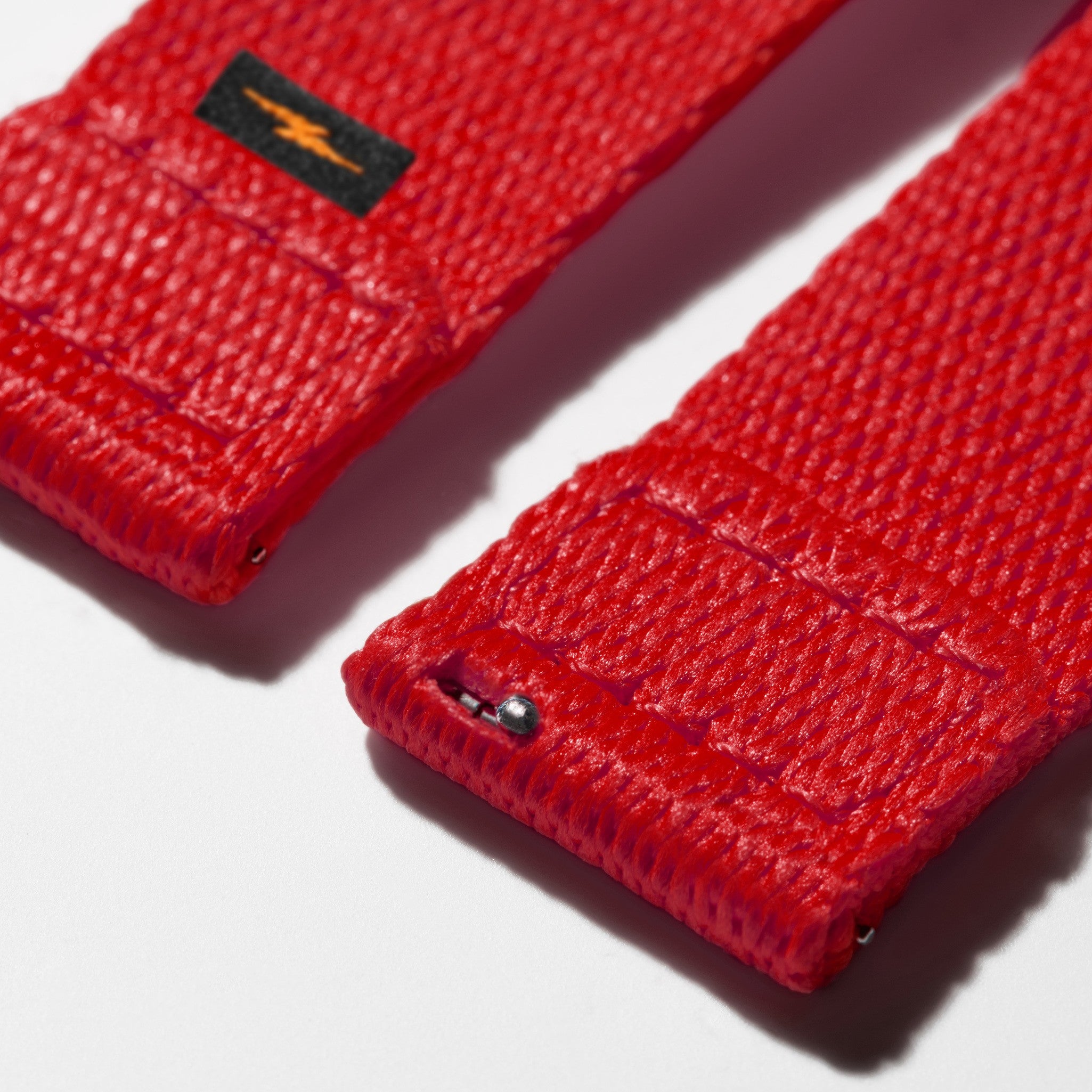 24mm Red Split Nylon Apple Watch Strap - Red - Image 3