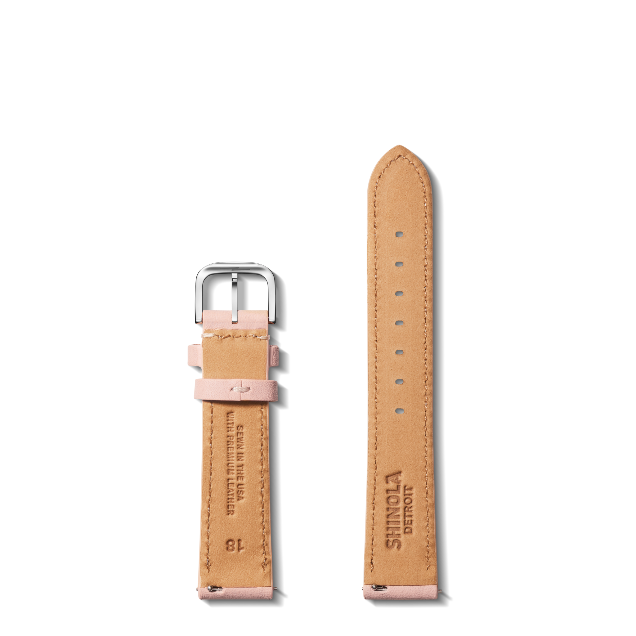 18mm Blush Leather Watch Strap - Blush - Image 2