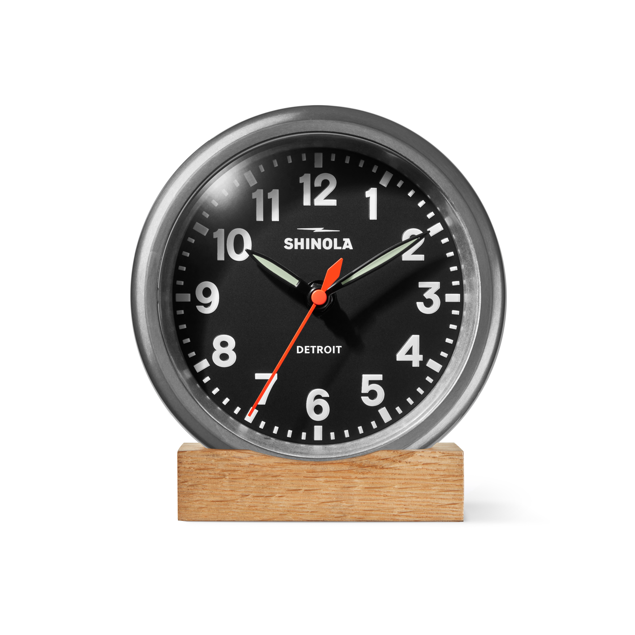 6 Runwell Clock - Tumbled Zinc/Black