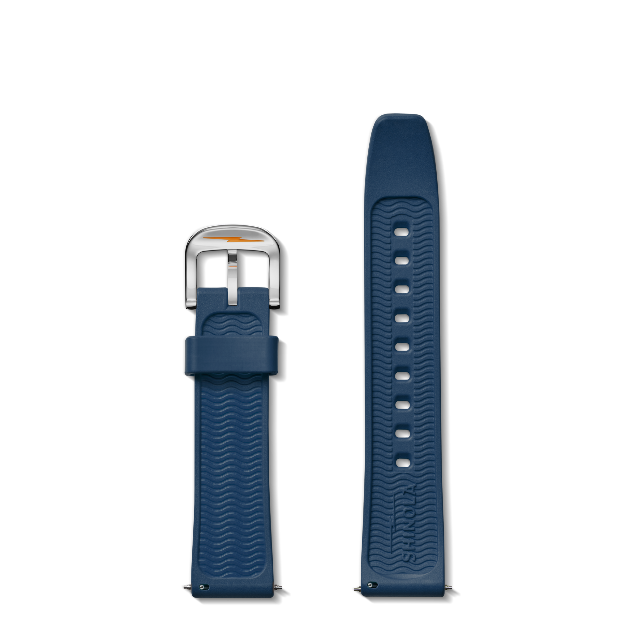 20mm Midnight Blue Rubber Watch Strap - Midnight Blue - Image 2