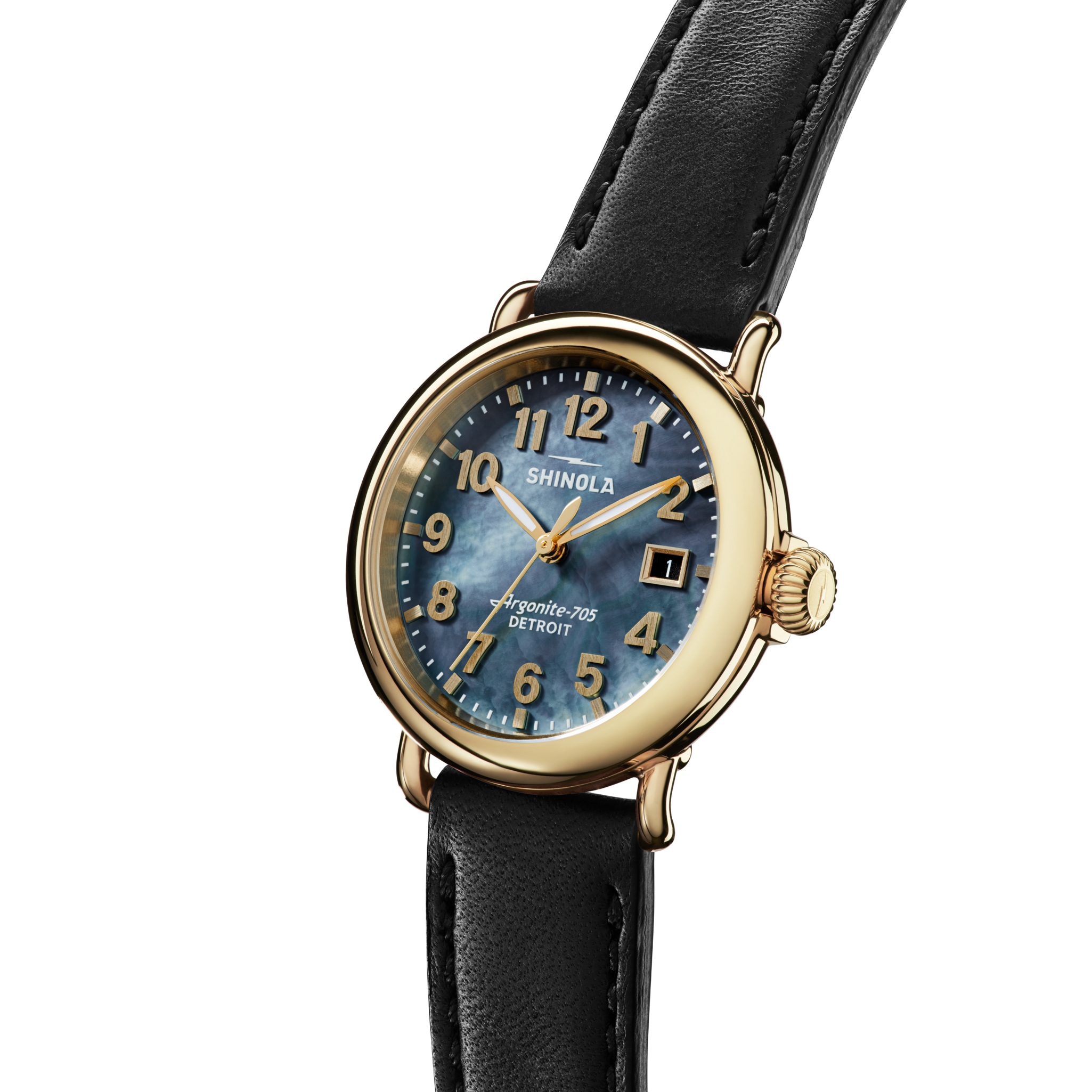 Runwell Watch - MOP Black Leather Strap - Image 3
