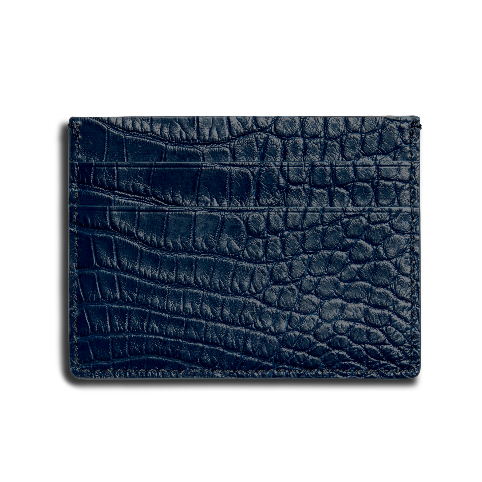 5 Pocket Card Case - Navy Alligator