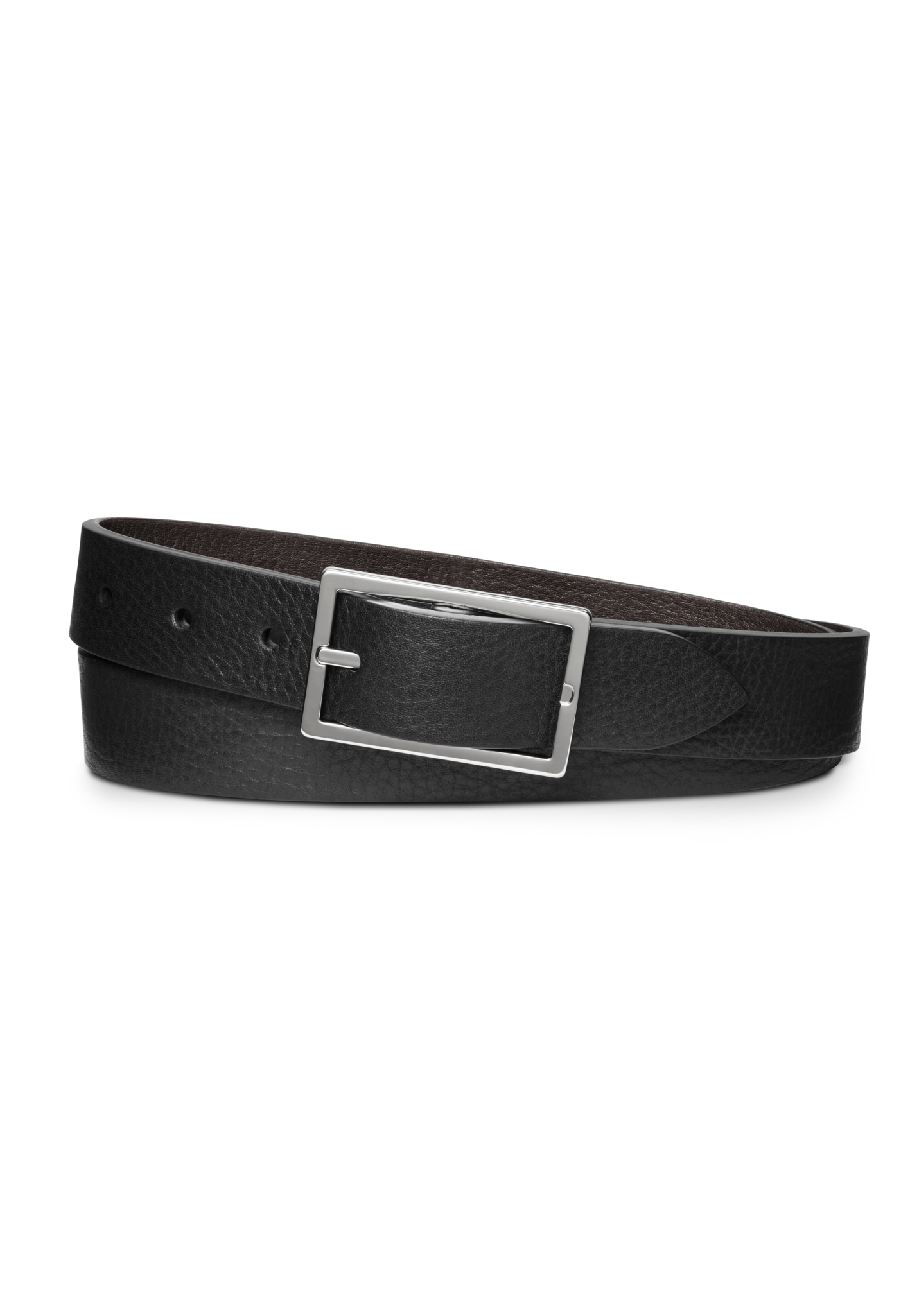 1 1/4 Reversible Rectangle Buckle Belt - Black
