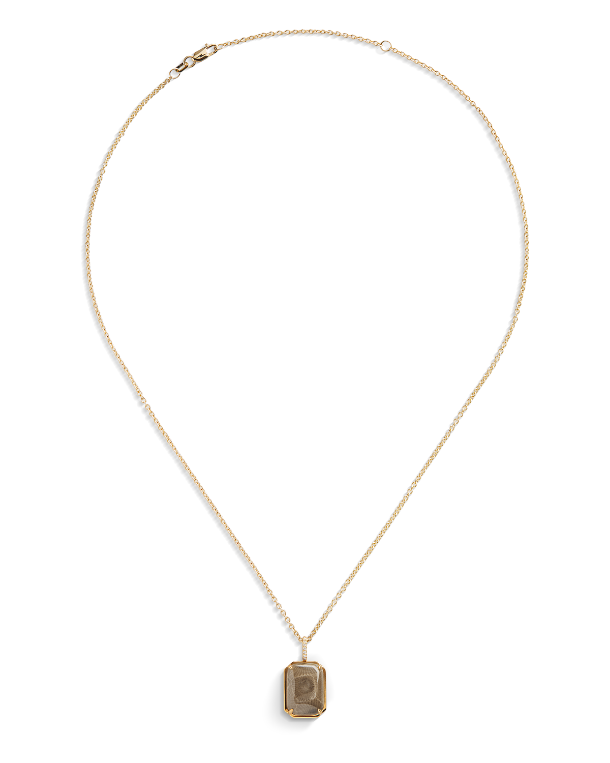 Petoskey Pendant Necklace with Pavé Diamond Bail - Image 2