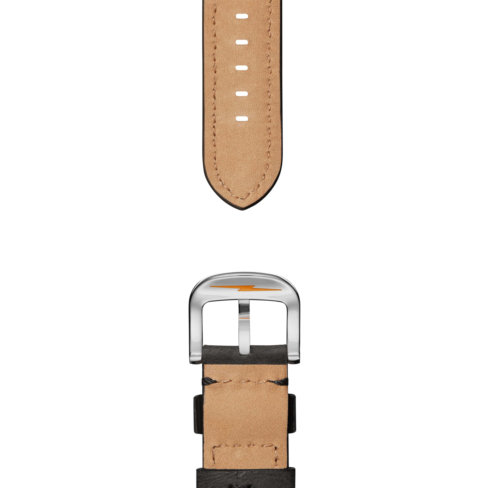 24mm Grizzly Black Leather Watch Strap - Grizzly Black - Image 2