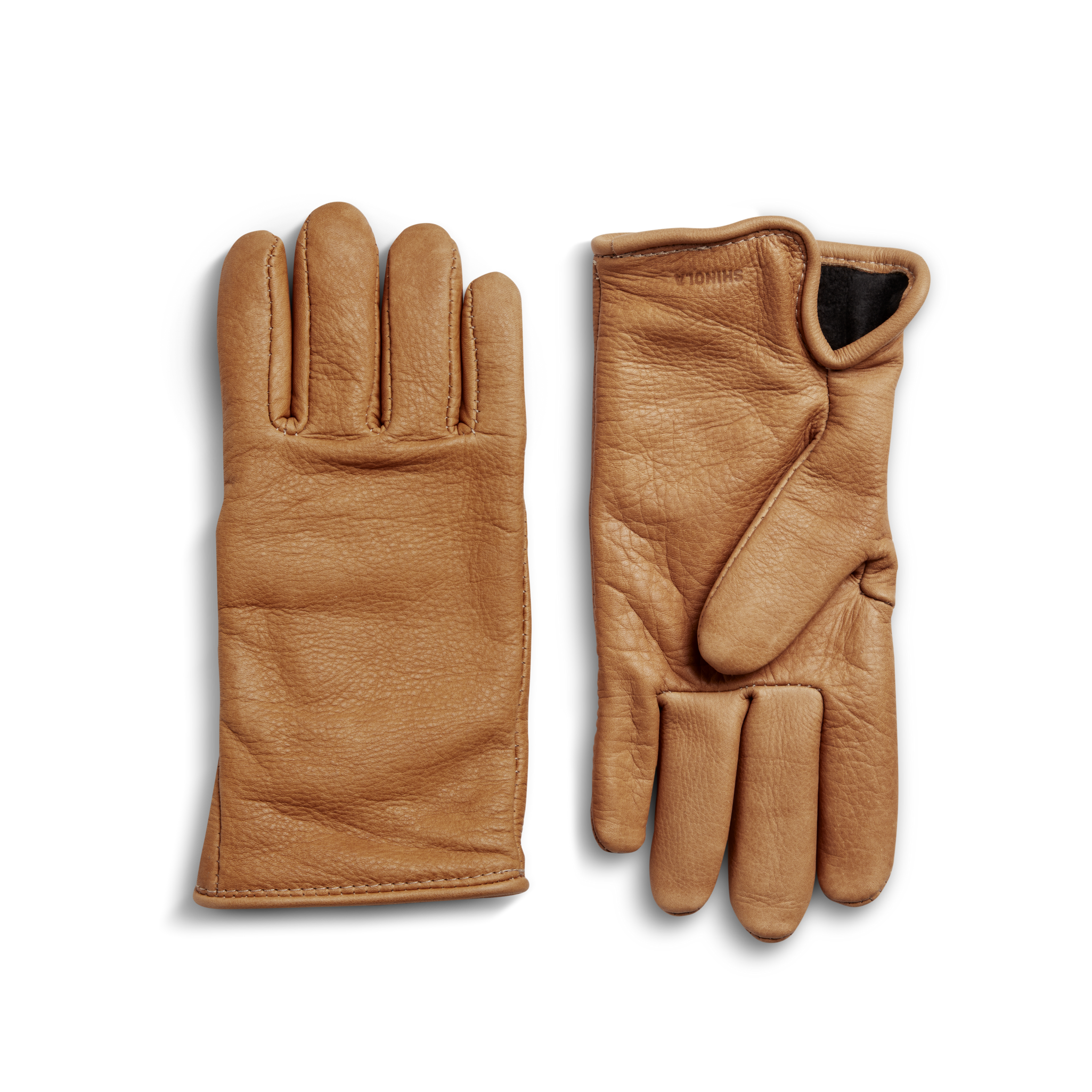 Lined Leather Gloves - Tan - Image 3