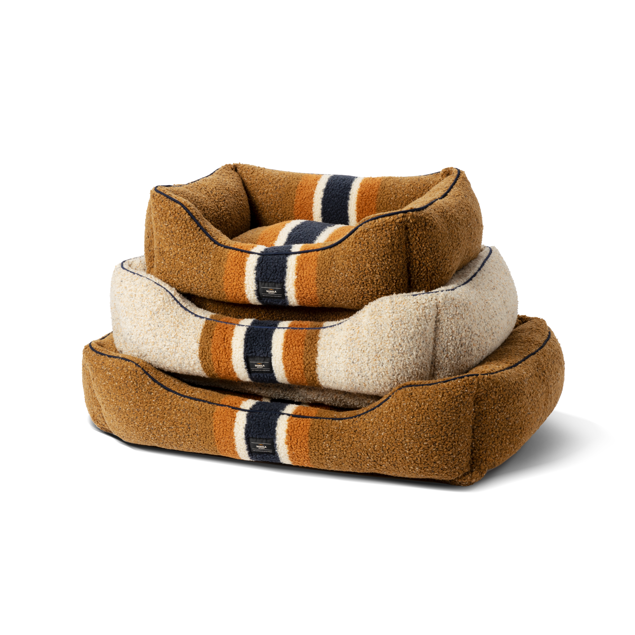 Kuddle Dog Bed - Stripe Oat - Image 2