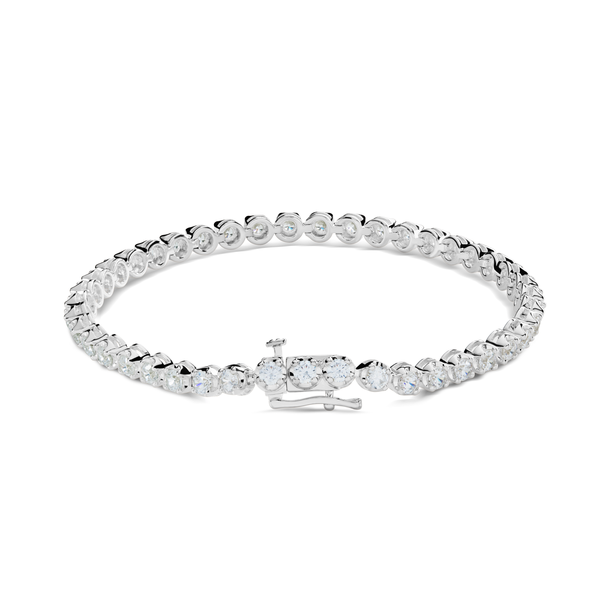 4 Carat 7 Diamond Tennis Bracelet - White Gold - Image 3