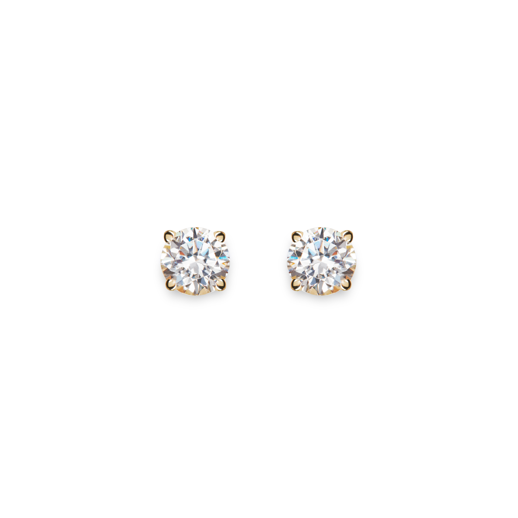 1 Carat Round Diamond Studs - Yellow Gold - Image 3