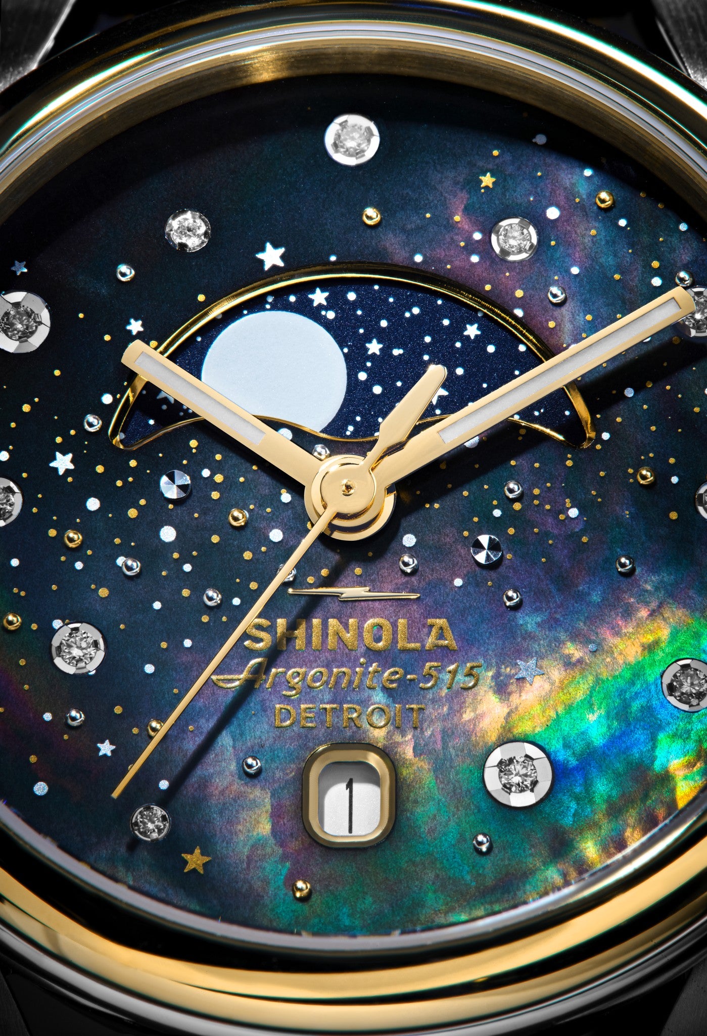 Celestial Derby Watch - Black Mother of Pearl Diamond - Image 3