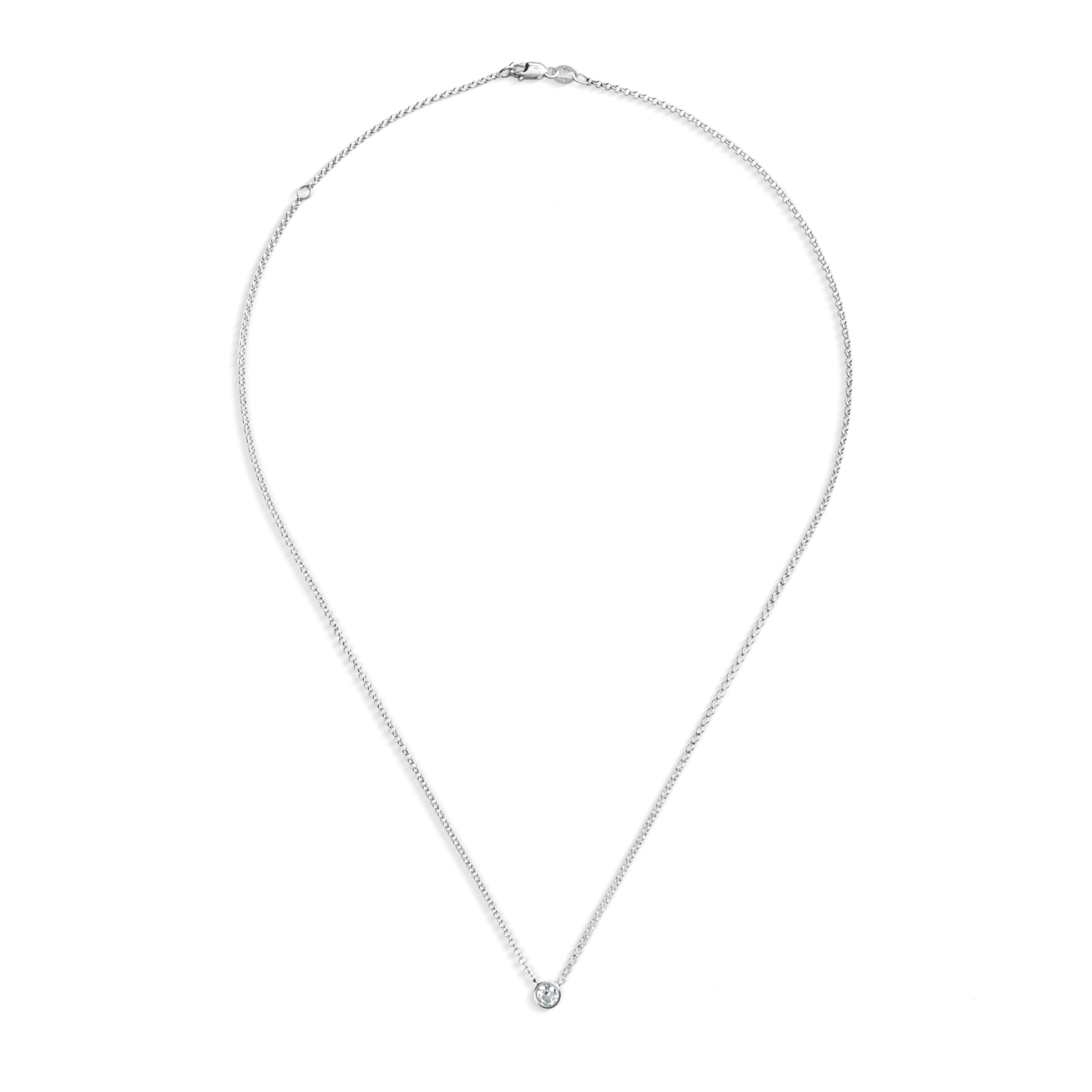 1/4 Carat Round Diamond Necklace - White Gold - Image 2