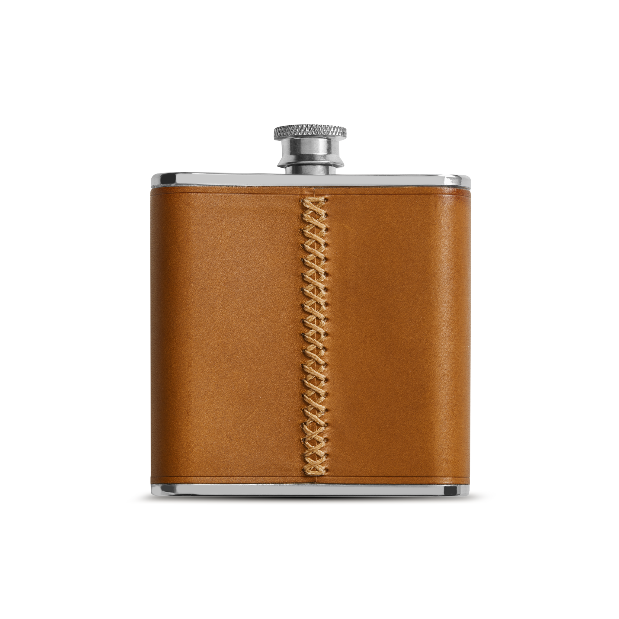 Leather Wrapped Flask - Tan - Image 3