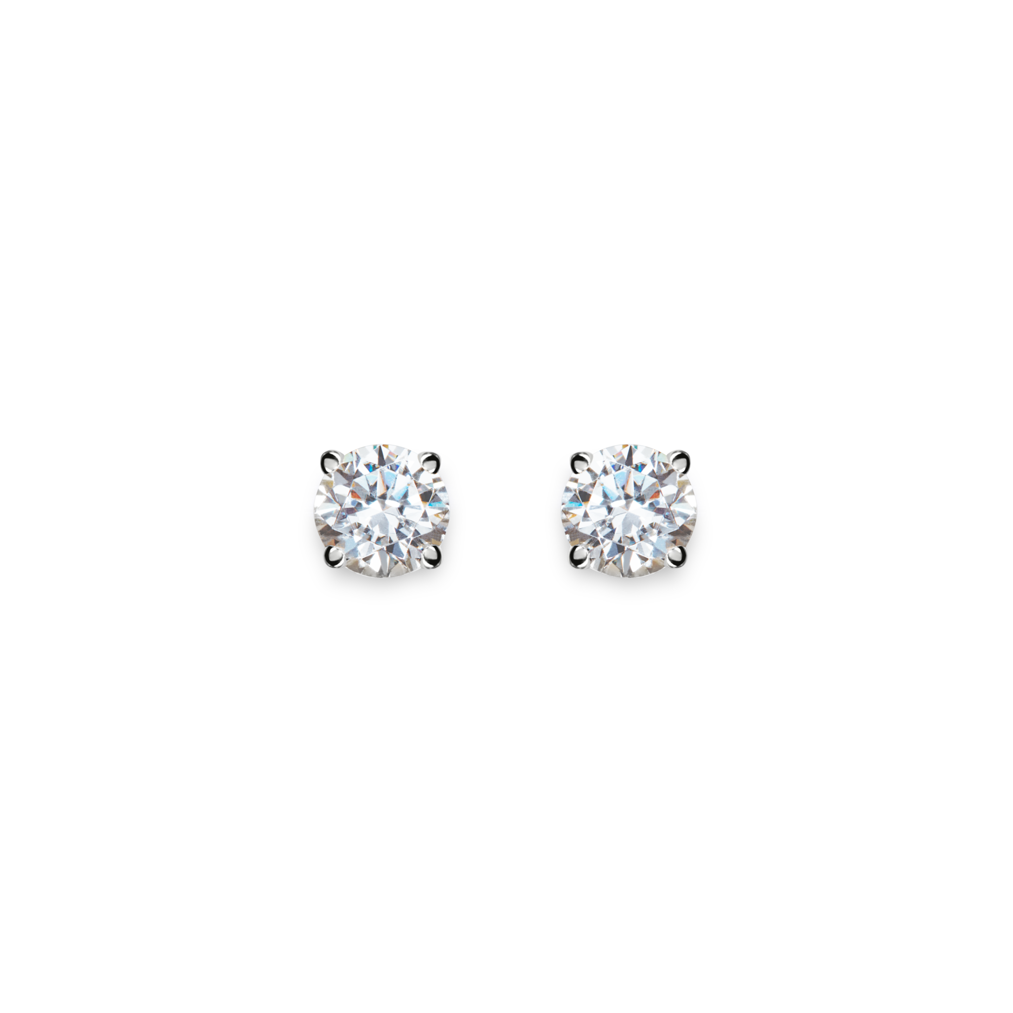 1 Carat Round Diamond Studs - White Gold - Image 2